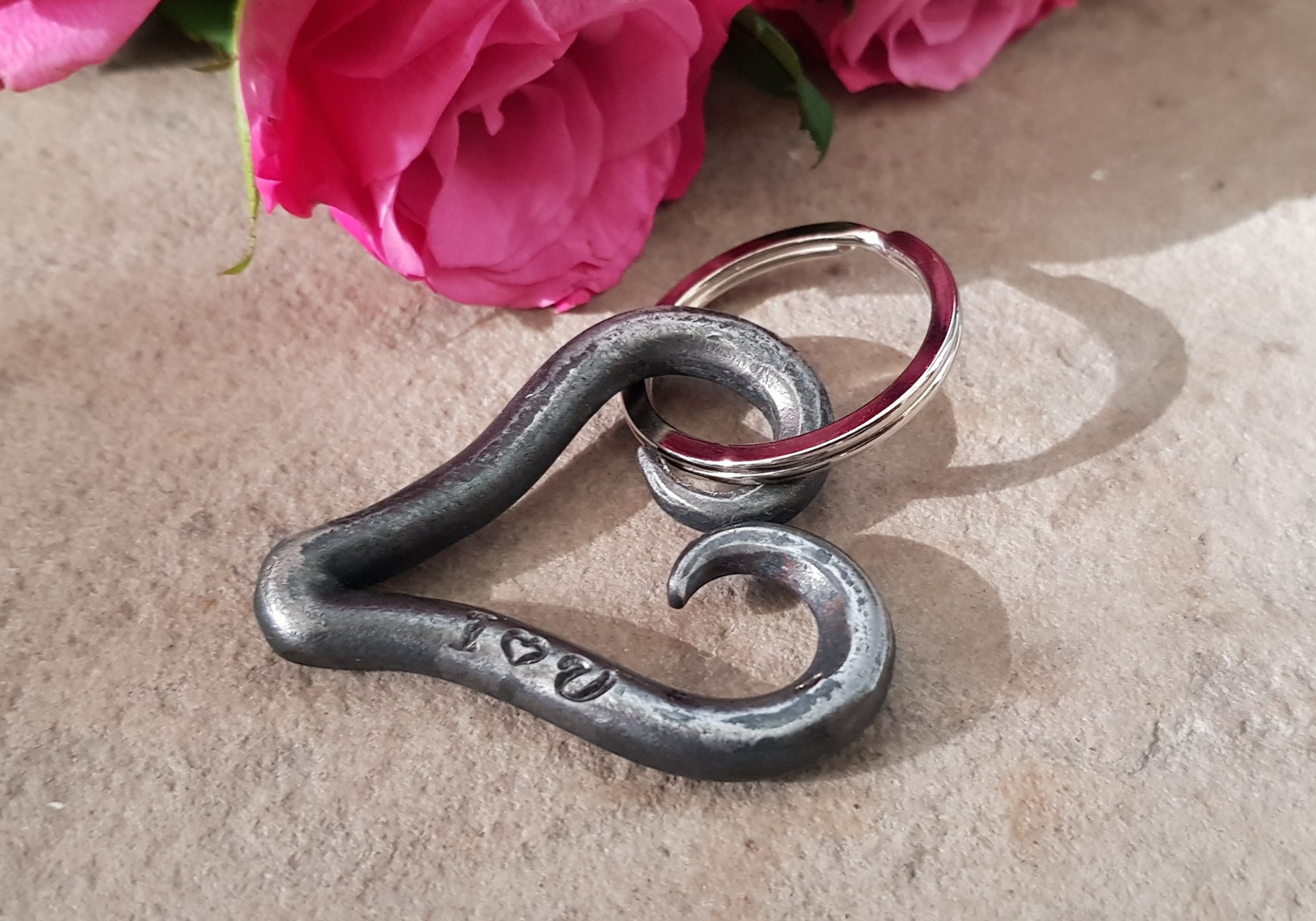 Keyring Iron Heart Gift Oakbeck Blacksmith Cumbria Hand