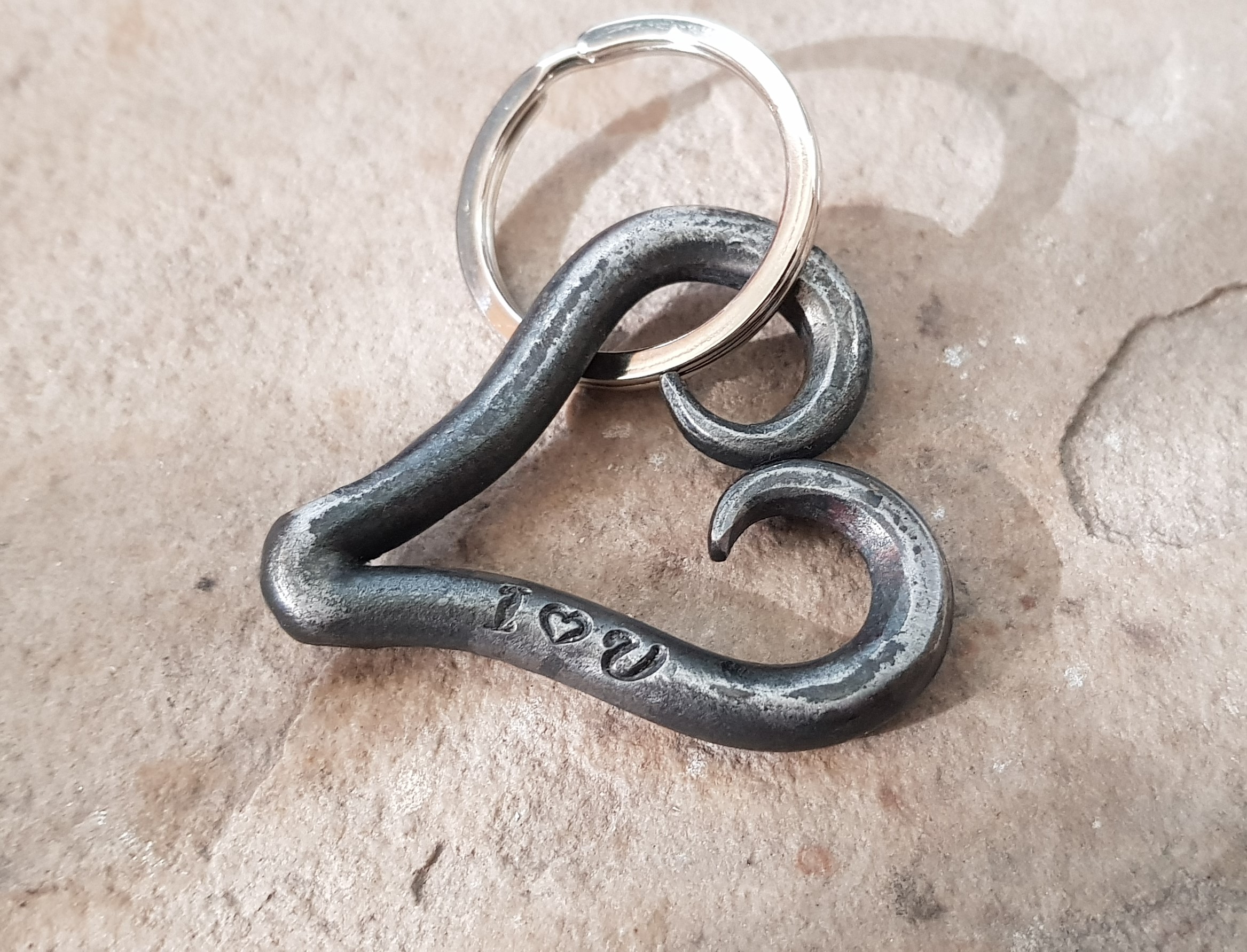Keyring Iron Heart Gift Oakbeck Blacksmith Cumbria Hand