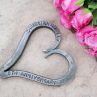 personalised iron 6th wedding anniversary gift in the shape of a heart