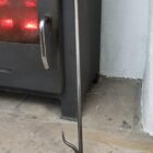 Heart fire poker with log hook