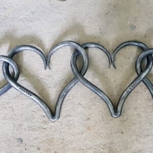 personalised Entwined family iron hearts