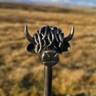 Hand-Forged Highland Cow Fire Poker & Stand